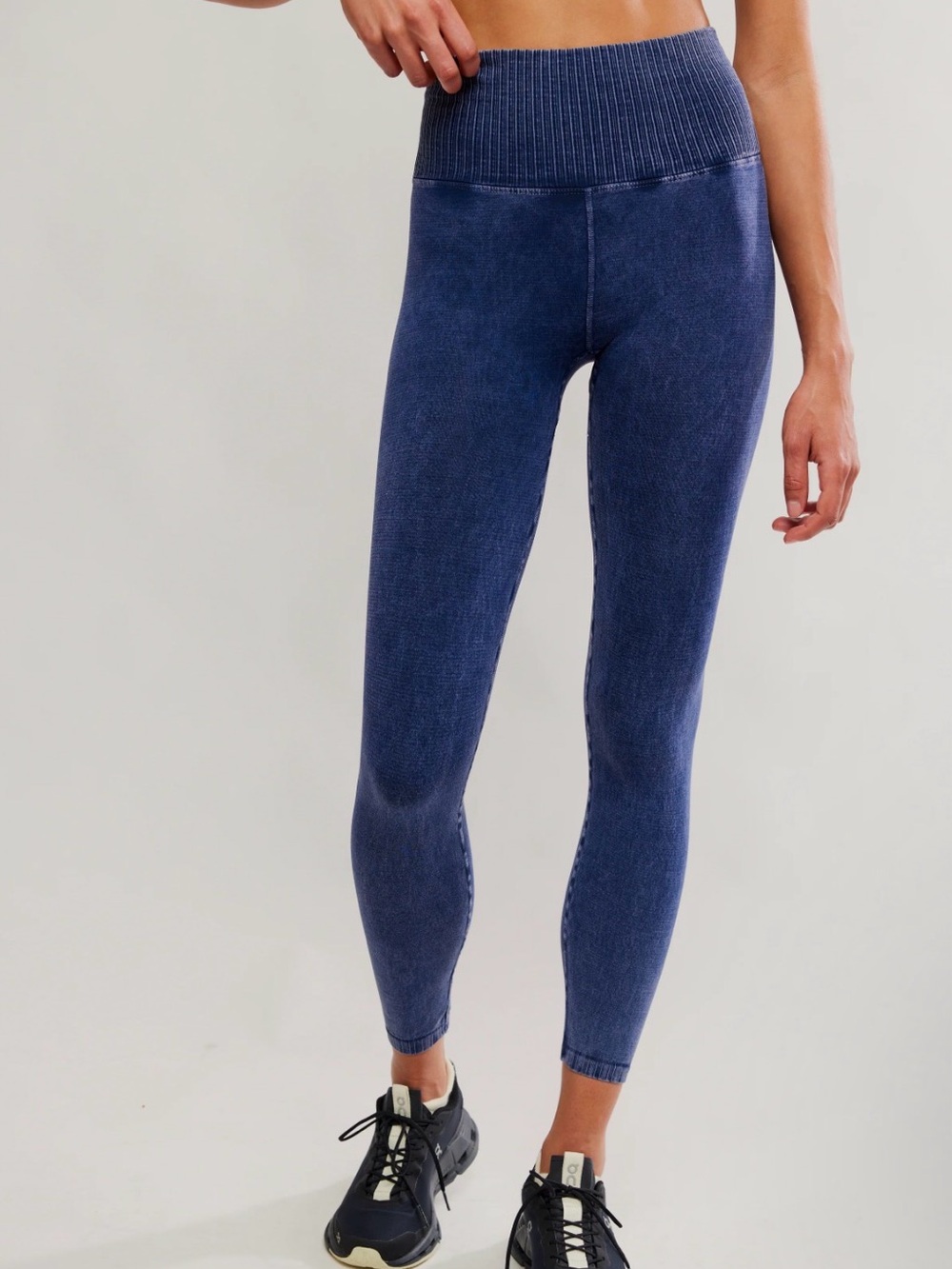 NWOT FP Movement by Free People Good Karma Washed Navy High-Waist Leggings